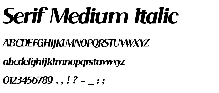 Serif Medium Italic police
